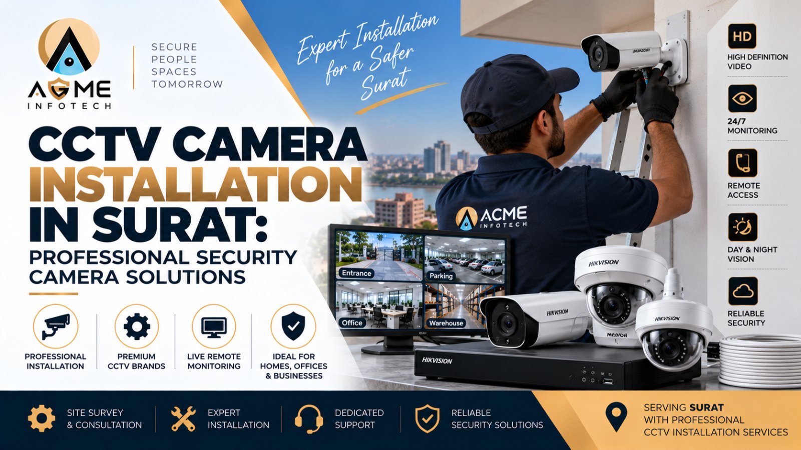 CCTV Camera Installation in Surat by ACME Infotech