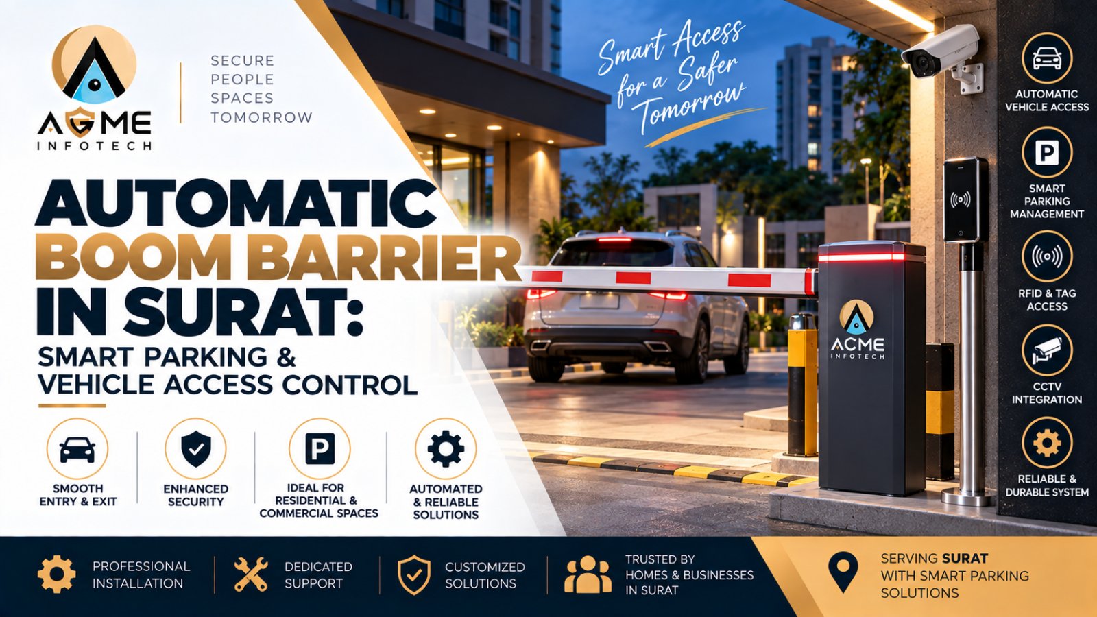 Automatic Boom Barrier in Surat for Smart Parking and Vehicle Access Control