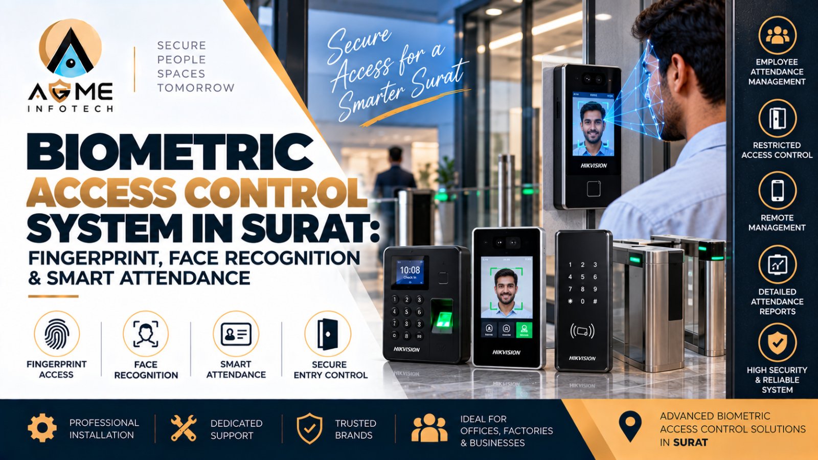 Biometric Access Control System in Surat with Fingerprint and Face Recognition